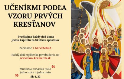 Učeníkmi podľa vzoru prvých kresťanov